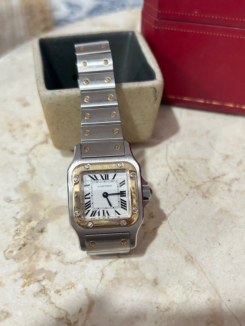 Cartier santos galbee watch (Category: Luxury Watches) located in Paranaque City. Submitted by micarreon (Listing ID 1311614321, Image 3). Description: Cartier watch with box Fully restored at rustans cartier with receipts .