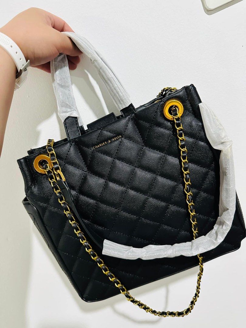 Charles Keith 3 way Quilted Tote Bag Women s Fashion Bags Wallets Tote Bags on Carousell