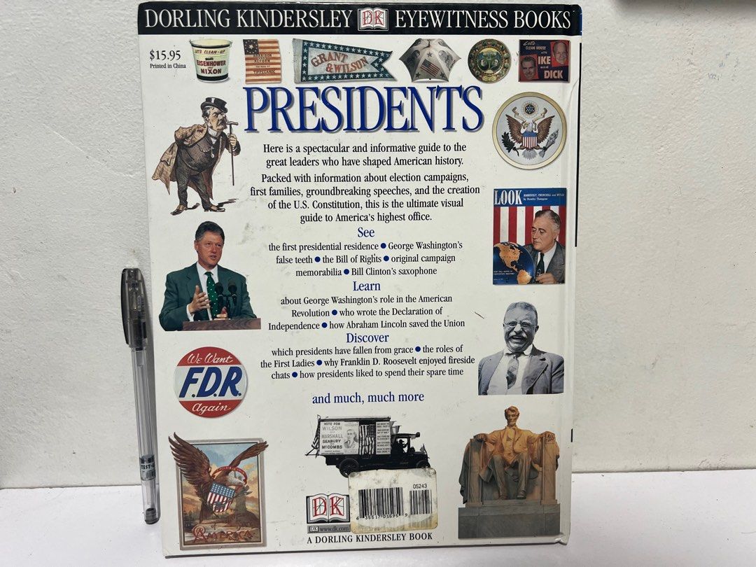 DK Eyewitness Book: Presidents (Category: Textbooks) located in Quezon City. Submitted by sky_bookstore (Listing ID 1311582048, Image 2). Description: Hardcover Book Note: We sell pre-loved books. Some books may have minor flaws, such as shelf wear, creases and other common signs of usage. Location: Sauyo, QC.