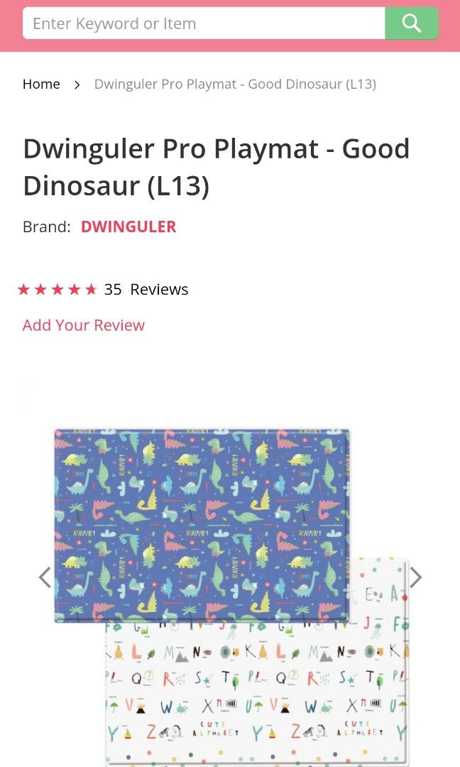 Dwingular Mat Dwingular Pro Playmat Dinosaur, Babies & Kids, Infant Playtime on Carousell