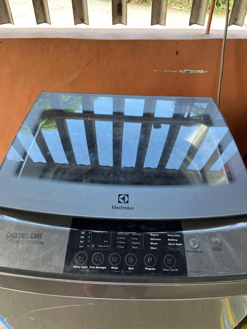 Electrolux Cyclonic Inverter Automatic Washing Machine 10.5kgs (Category: Washing Machines and Dryers) located in Los Banos. Submitted by airese (Listing ID 1311600990, Image 2). Description: Rarely used because we have another one being used. May scratches because of the dogs, but works perfectly fine Replaced hose for drying.