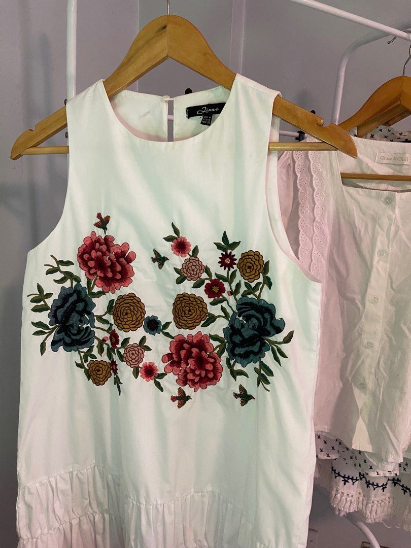 Casual Floral Embroidered Dress 06, Women's Fashion, Dresses & Sets, Dresses  on Carousell