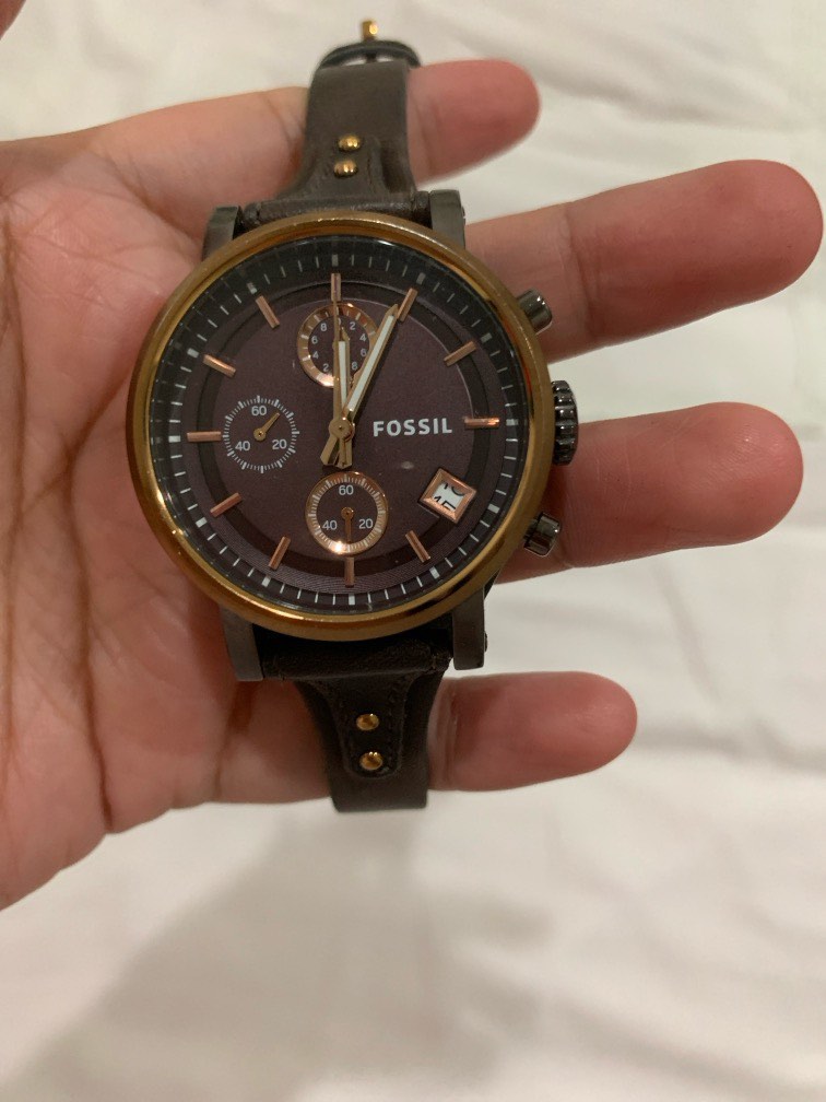 Fossil Original Boyfriend Chronograph Brown Leather Watch ES4286