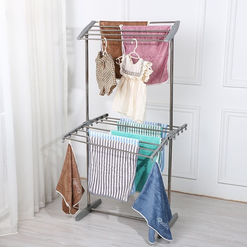 Indoor Outdoor Clothes Hanging Rack Easy Everyday Laundry Towel Hanging Stand Rack Random White or Grey color Furniture Home Living Home Improvement Organisation Clothes Drying Rack on Carousell