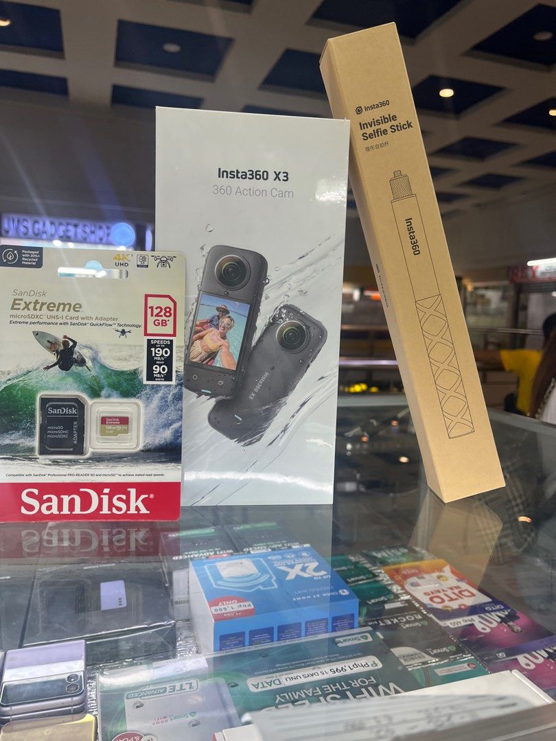 Insta 360x3 bundle (Category: Cameras) located in San Juan City. Submitted by allsite (Listing ID 1311611935, Image 1). Description: Insta 360 x3 bundle Unit /invisible stick/128g Message kang kayo .