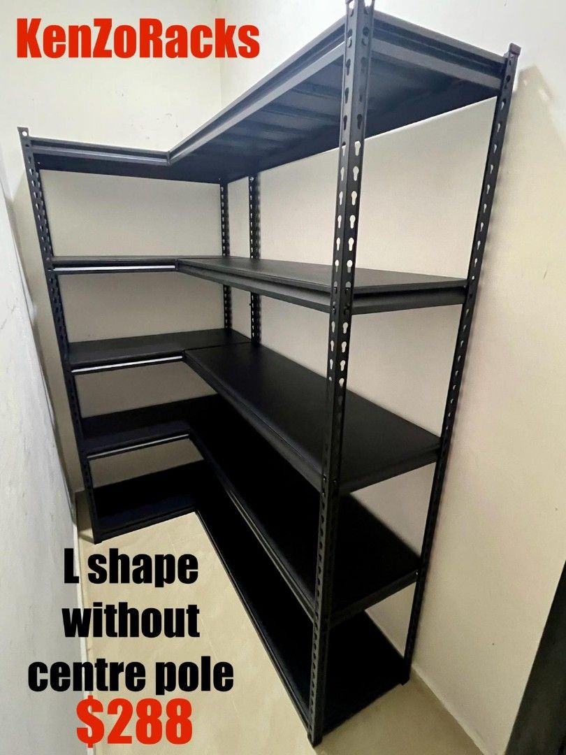 Metal Rack L Shape L shape Without Centre pole Boltless full metal rack, Furniture & Home ...