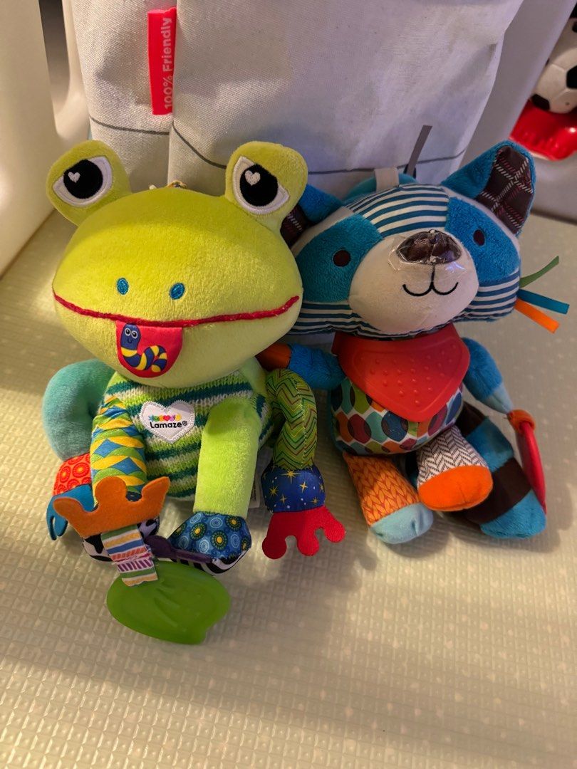 Lamaze Jibber Jabber Jake soft toy teether and free Skip Hop Raccoon mobile Babies Kids Infant Playtime on Carousell