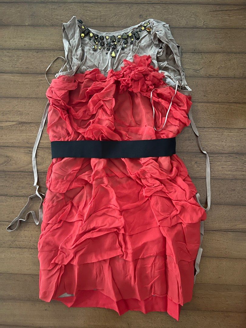 Lanvin x H M ruffled silk dress Women s Fashion Dresses Sets Evening dresses gowns on Carousell