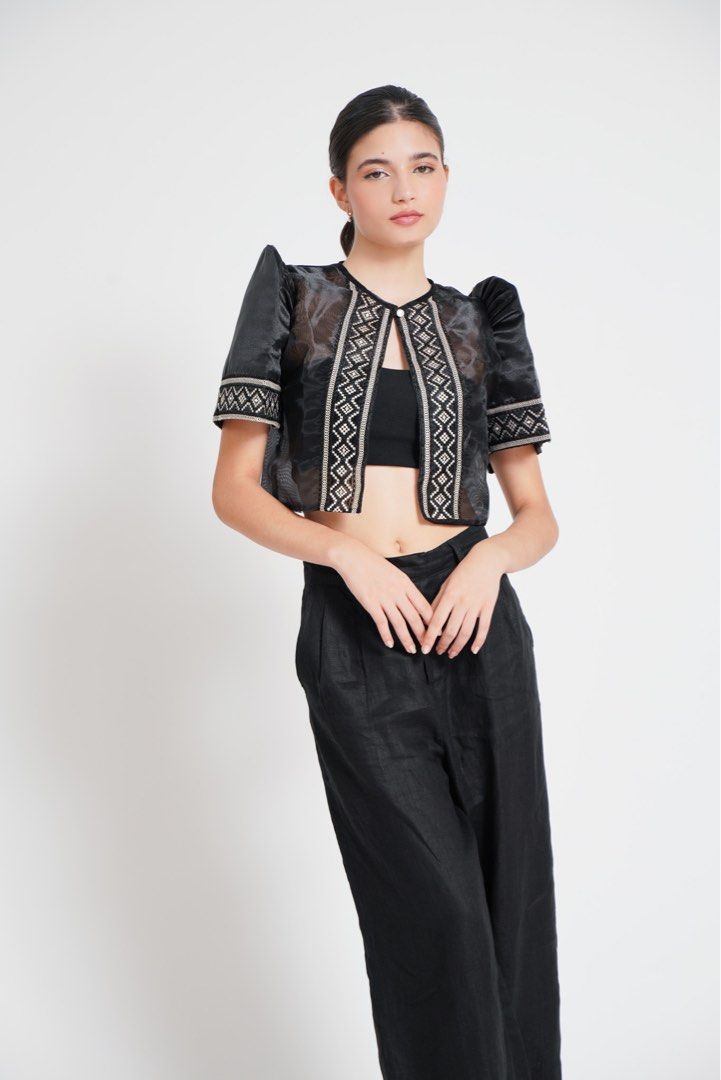 Black and white filipiniana sale