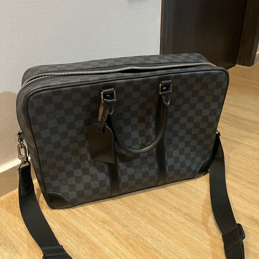 Louis Vuitton Porte Document Voyage GM Damier Graphite Noir N41123 Laptop Bag