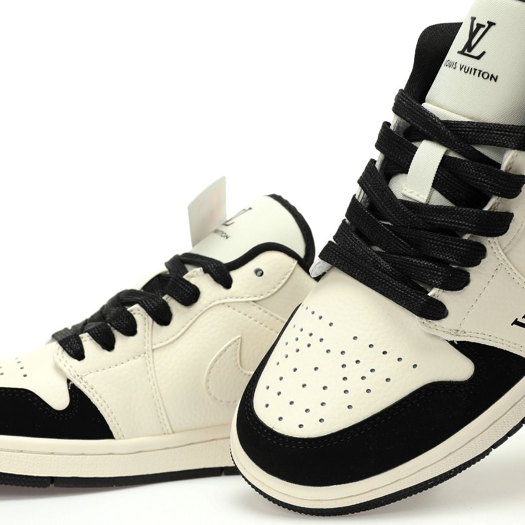 Louis Vuitton x Nike Air Jordan 1 Low OG SP Beige Black LV Monogram