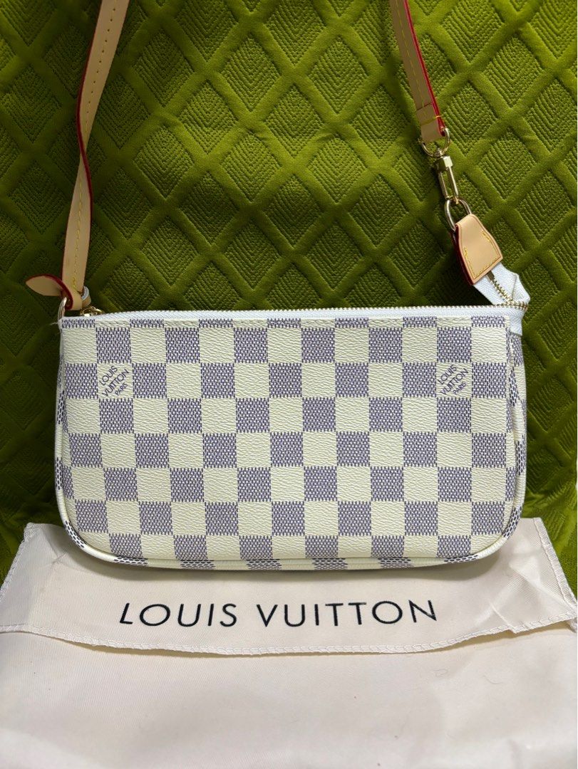 LV Azure Pochette (Category: Luxury Bags & Wallets) located in Cebu City. Submitted by day.98 (Listing ID 1305963227, Image 2). Description: Japan Preloved bag genuine leather two straps coded with dust bag no flaws.