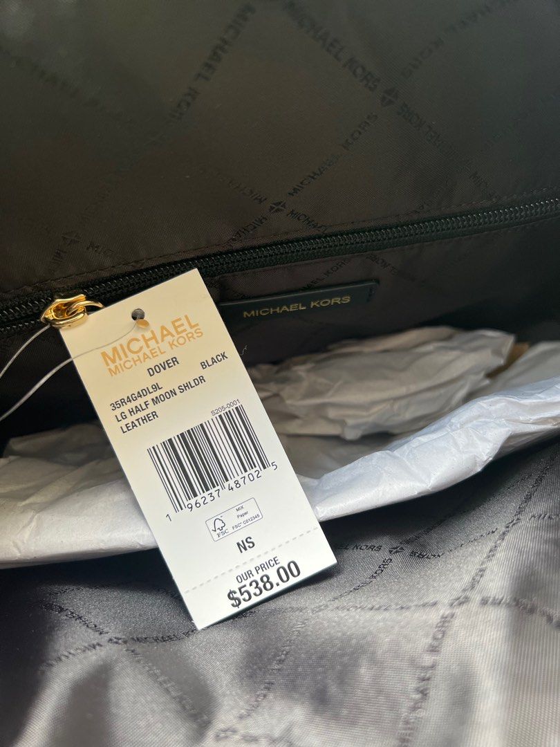 MICHAEL KORS - Dover Leather Shoulder Bag - Large (Category: Shoulder Bags) located in Manila. Submitted by offthenest (Listing ID 1311584618, Image 3). Description: Brand: Michael Kors Model: Dover Leather Shoulder Bag Color: Black Size: Large Original Price: $538.00 Origin: Bought in the US Others: Authentic; With paperbag SIZE: 12.75”W X 11.25” H X 3.25”D PRODUCT DETAILS: Handle drop: 8” Exterior details: front slip pocket Interior details: ba