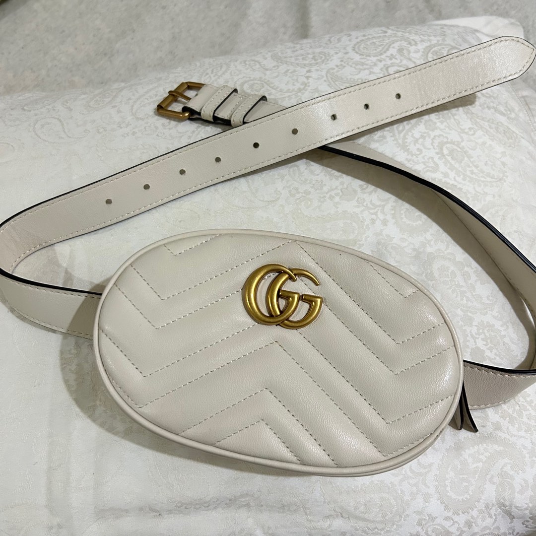Gucci marmont belt bag white deals