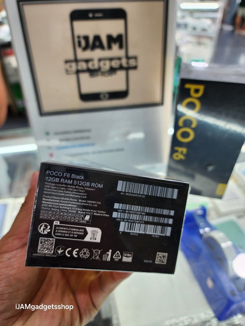 Poco f6 (Category: Xiaomi) located in Manila. Submitted by ijamgadgetsshop (Listing ID 1311563120, Image 3). Description: xiaomi poco f6 brandnew sealed✅️ 12/ 512✅️ chespest price✅️.