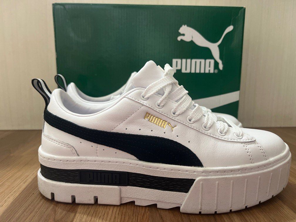 Puma black and white platform shoes best sale
