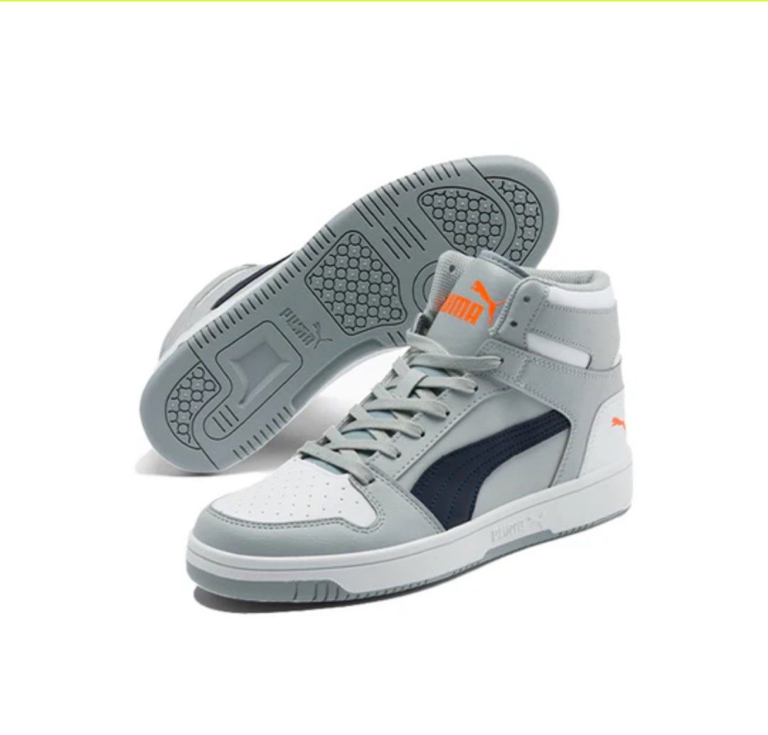 PUMA REBOUND LAYUP SNEAKERS WHITE NAVY orange 369573 17. Size Uk 9 US 10 EUR 43