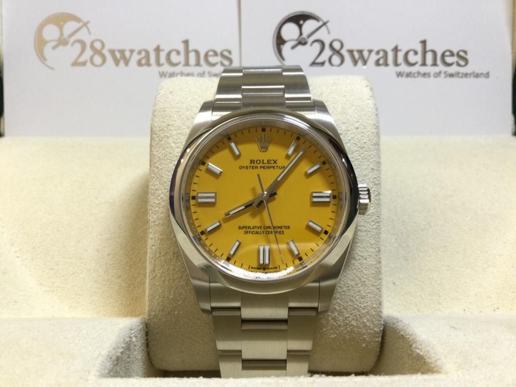 Rolex Oyster-Perpetual 126000-0004 Yellow, 名牌, 手錶 - Carousell