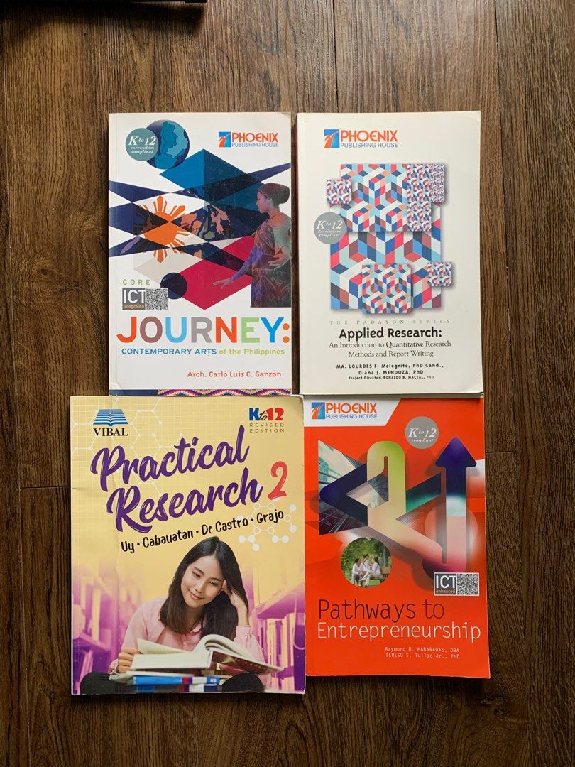 Senior High School Books (Category: Textbooks) located in Manila. Submitted by kurbym (Listing ID 1311567607, Image 1). Description: Senior High School Books - Journey Contemporary Arts of the Philippines - Applied Research - Practical Research 2 - Pathways to Entrepreneurship Pm for more info .