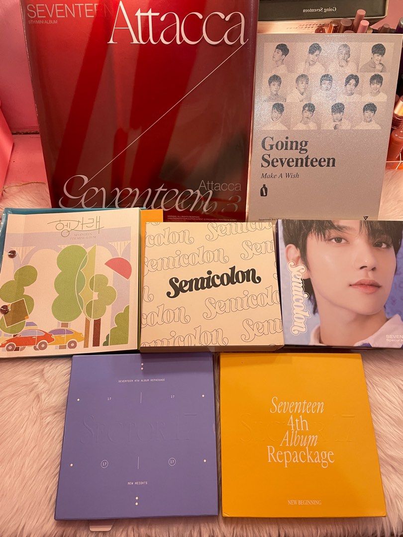 Seventeen Unsealed Albums (Category: CDs & DVDs) located in Valenzuela. Submitted by bea.boutique (Listing ID 1311701352, Image 1). Description: 💸₱250 each (₱1,300 if taking it all) 🌷 Will give lots of freebies sa bibili and will give a poster sa mag tetake all (pls bilhin niyo na🥹) 📲MOP: Gcash 📍Location: Valenzuela City 🛵MOD: • Withing Metro Manila - Lalamove, Angkas Padala, and other same day delivery apps • Outside Metro Manila - JnT, Fl