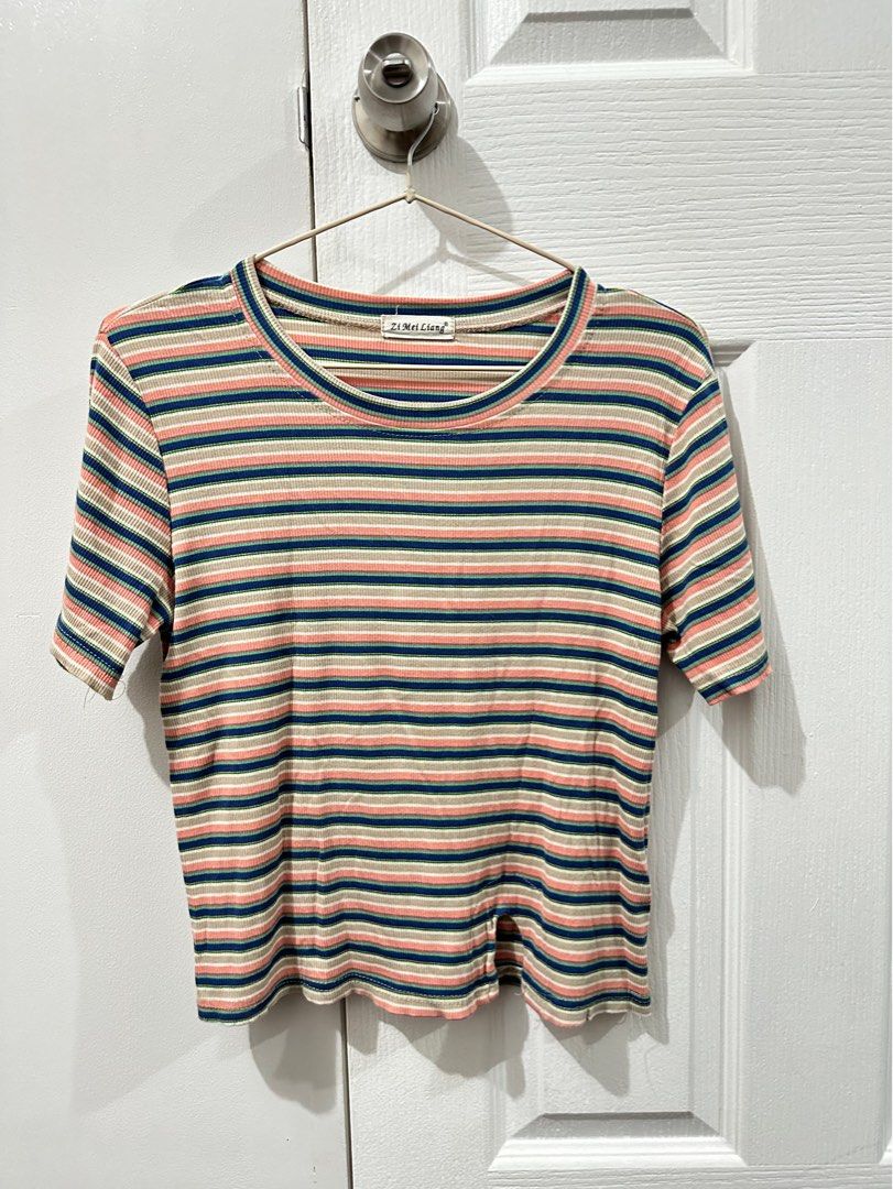 Stripe Short Tops (Category: Shirts) located in Quezon City. Submitted by erte_ph (Listing ID 1311636961, Image 1). Description: — no flaws or issue — Actual color may vary due to lighting — Please manage your expectations, these are all pre-loved — No bogus buyer and joy reserver.