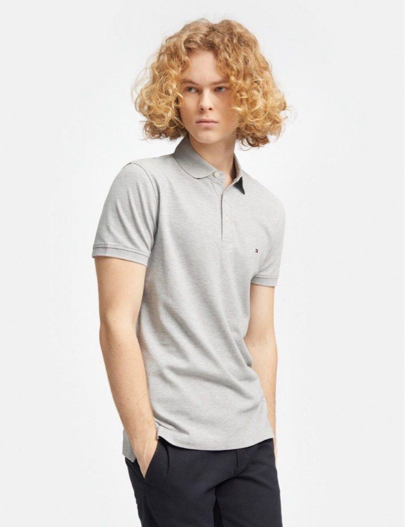 Tommy hilfiger 1985 collection slim fit polo light grey