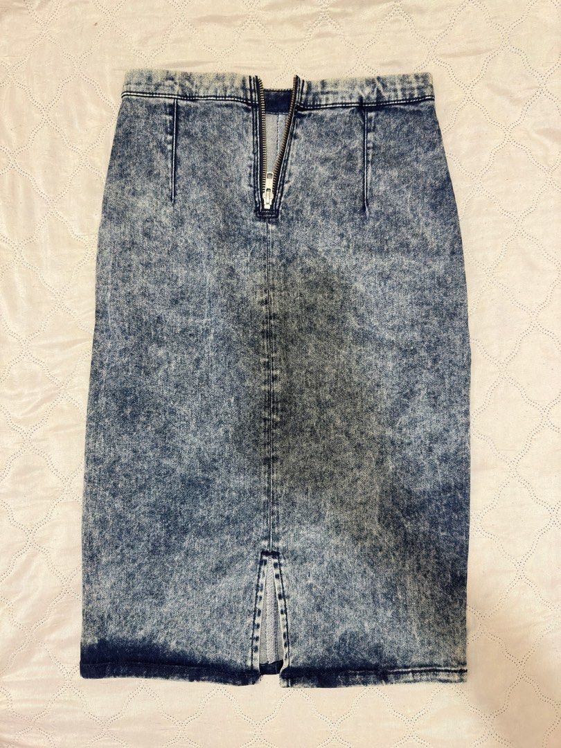 TopShop Denim Knee length Skirt Women s Fashion Bottoms Skirts on Carousell