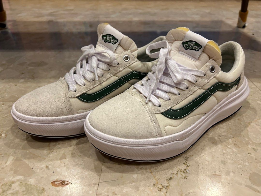 White vans green stripe online