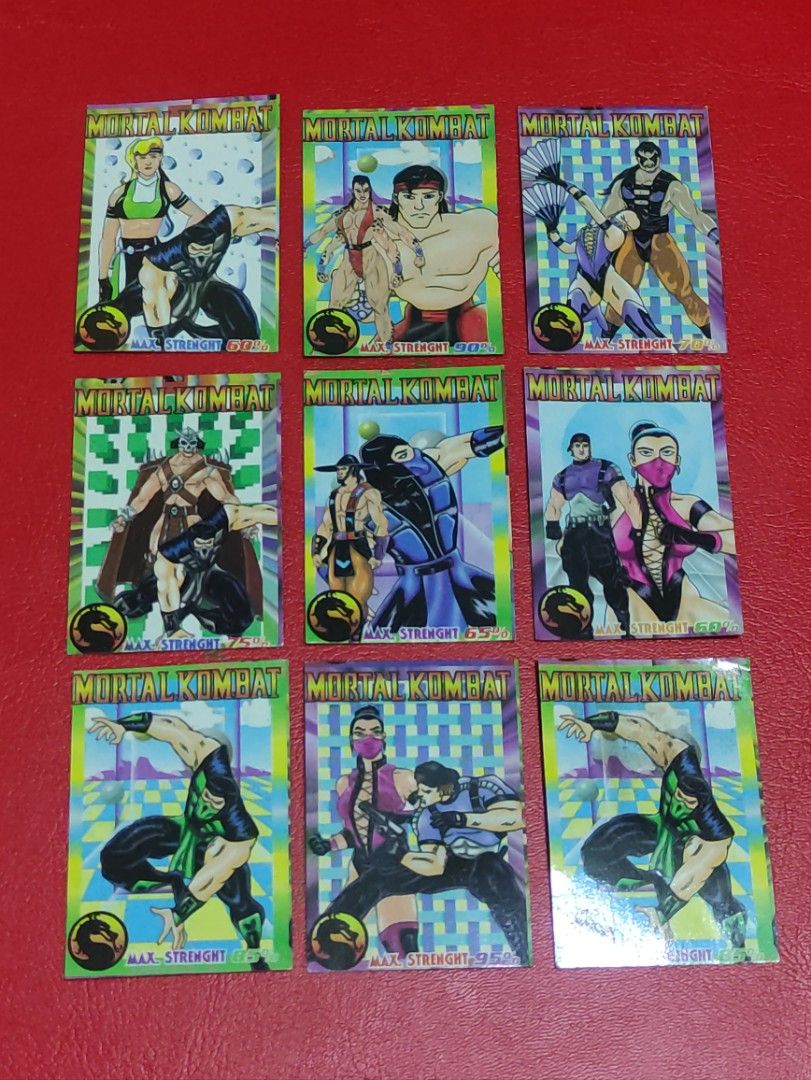 Vintage Mortal Kombat Teks Cards (Category: Raw Singles) located in Lipa City. Submitted by mark_collections (Listing ID 1311660144, Image 1). Description: Vintage Mortal Kombat Teks Cards - 9 pcs Mode of Payment: Gcash.