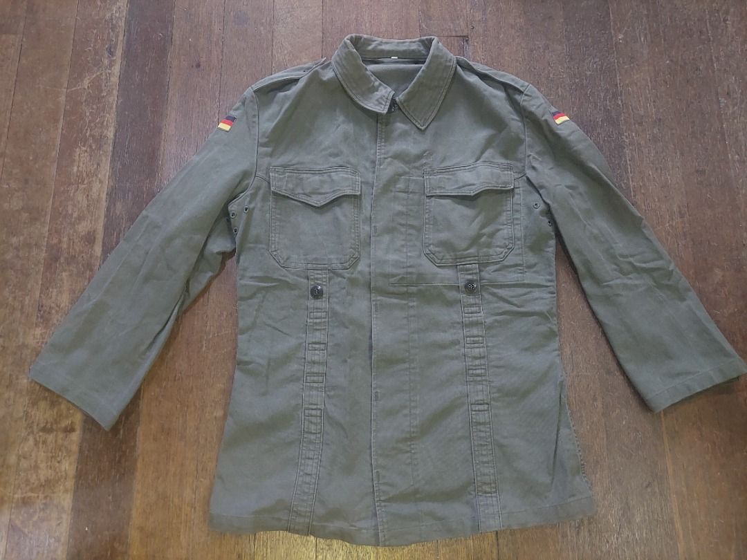 Original German army Moleskin jacket. Vintage BW army field olive drab jacket