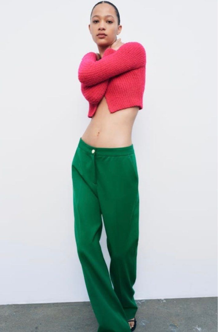 ZARA fuschia chenille cardigan