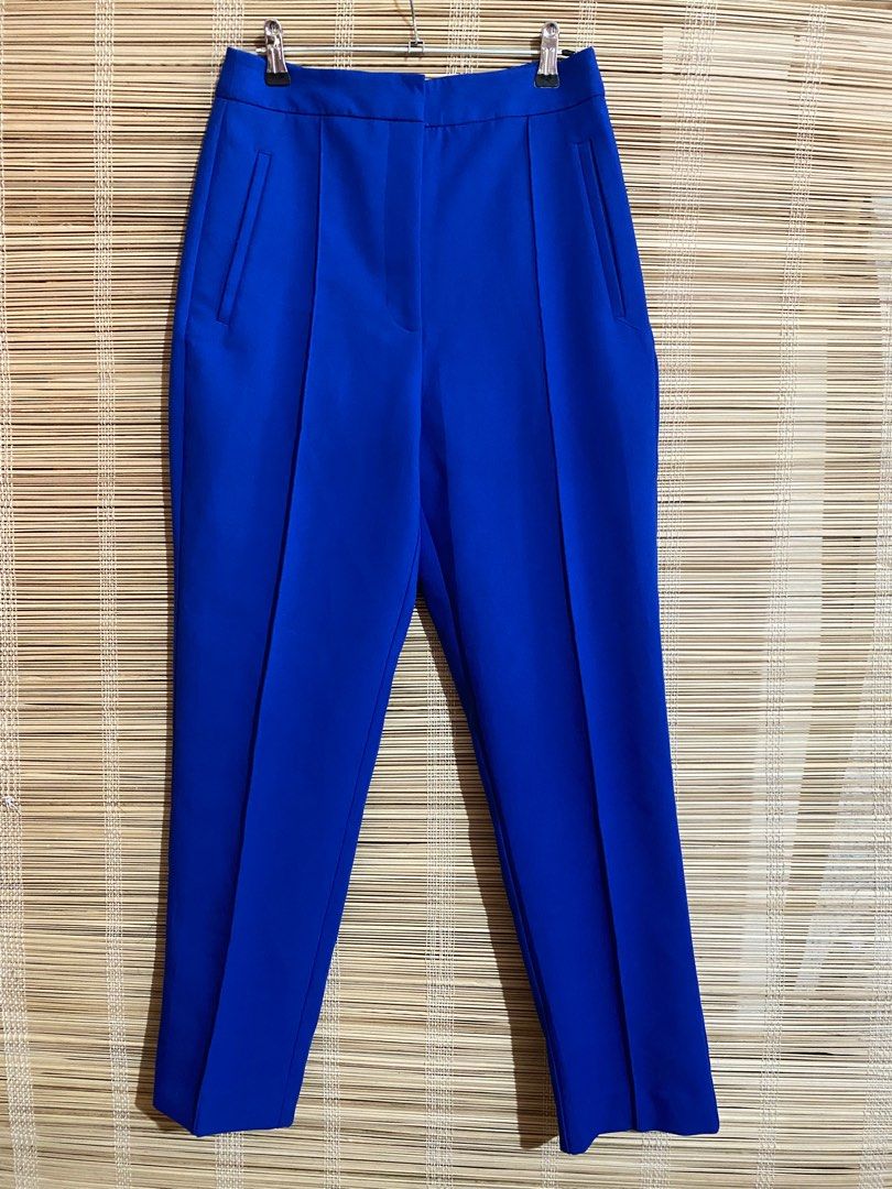 Royal blue trousers zara discount