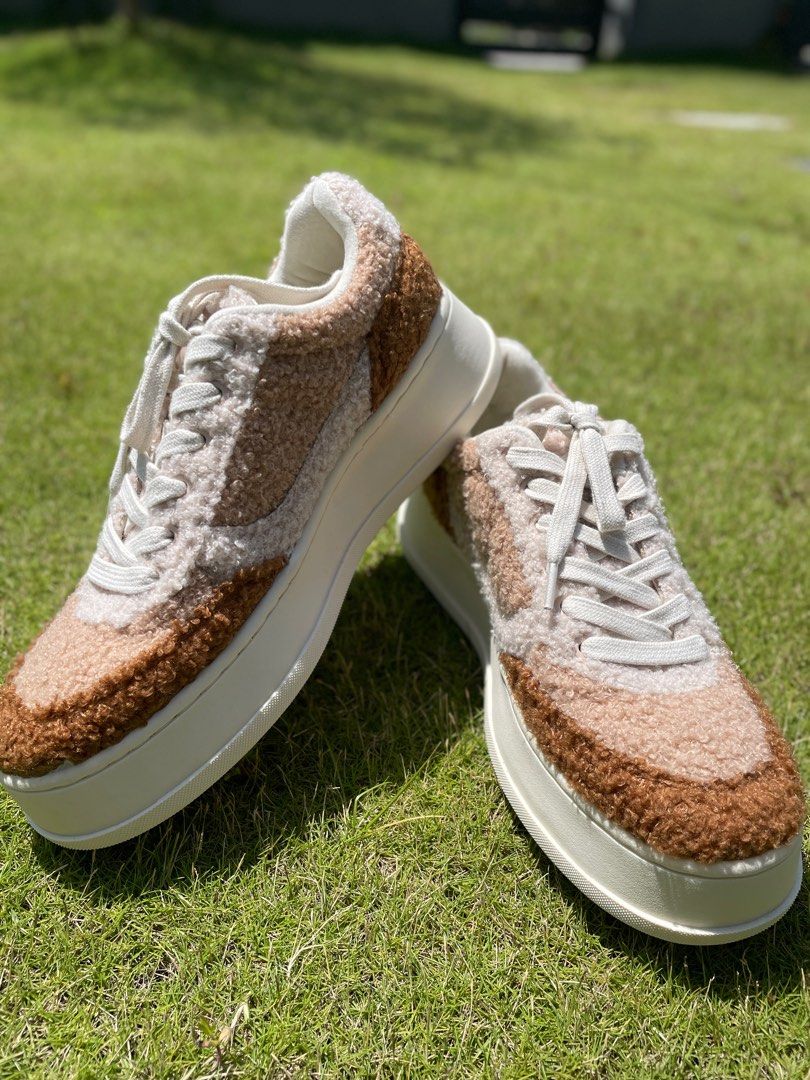 ZARA Women Sneakers Shearling Trainers Women s Fashion Footwear Sneakers on Carousell