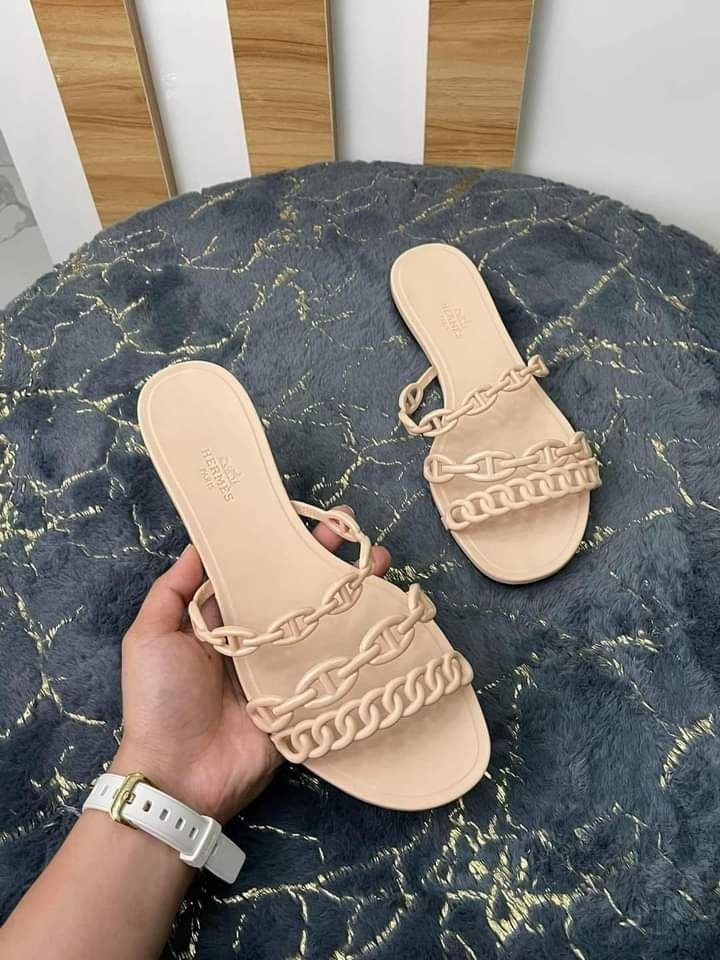 HERMES RIVAGE JELLY FLAT SANDAL 38 Luxury Sneakers Footwear on Carousell