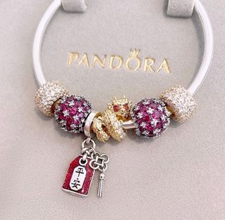 - PANDORA Sparkling Pave Round Charm / Chinese Year of the DragonCharm/ Lucky Amulet Double Dangle Charm - 900 Each
