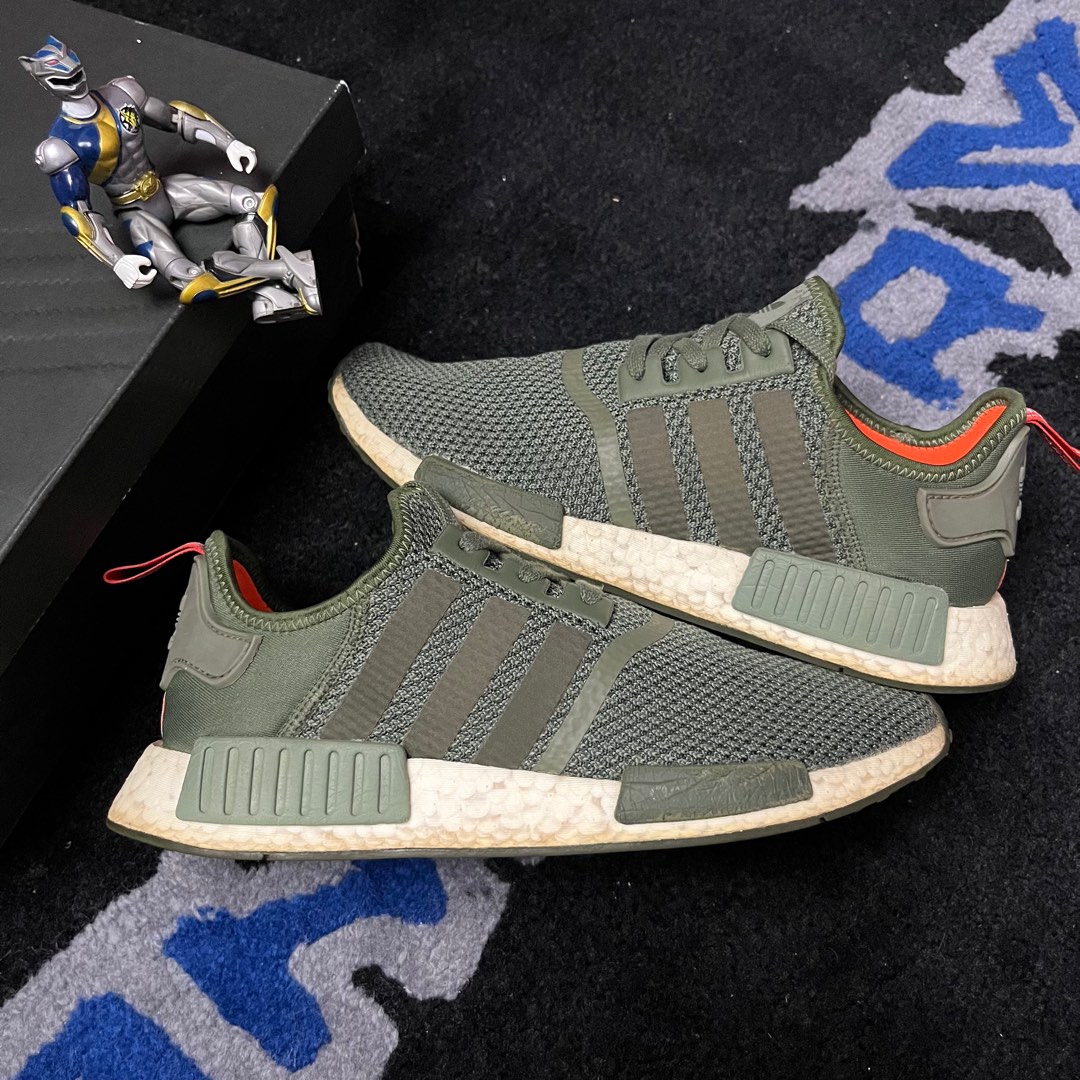 Adidas nmd r1 olive orange discount