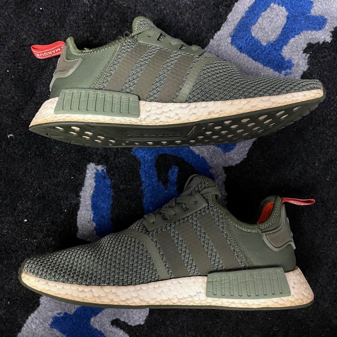 Adidas nmd r1 olive orange hotsell