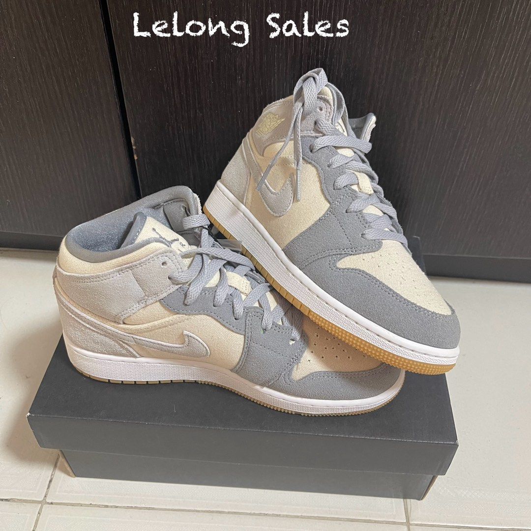Air Jordan 1 Mid Cream Grey DN4346 100 US5.5Y UK5 EUR 38