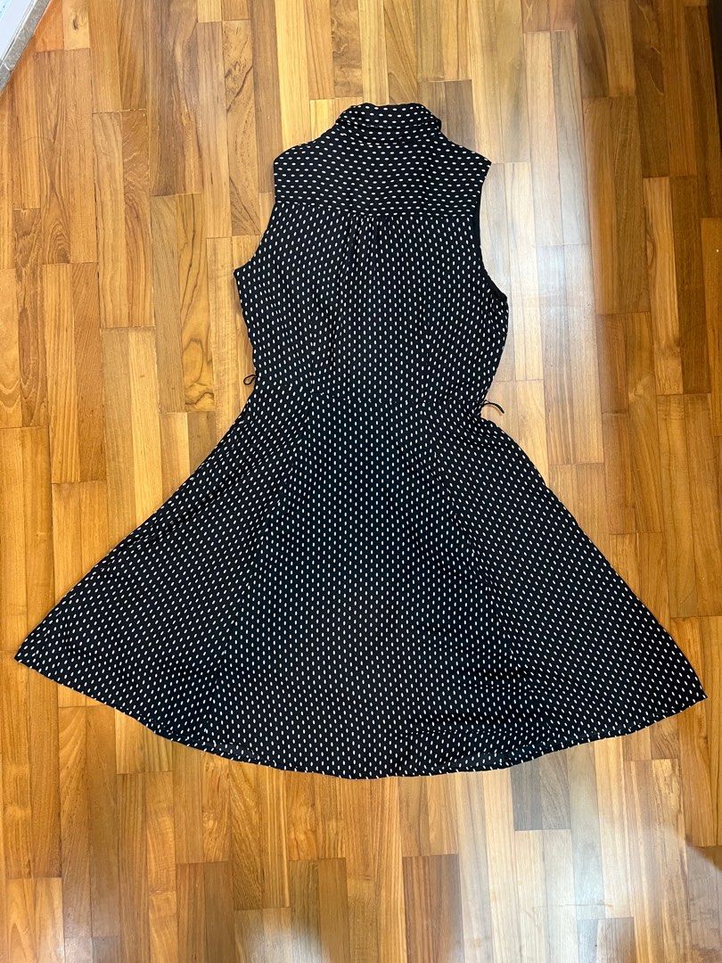 banana republic black and white polka dot dress Banana Republic Black Eyelet Dress- Size 0 – The Saved Collection main image 0