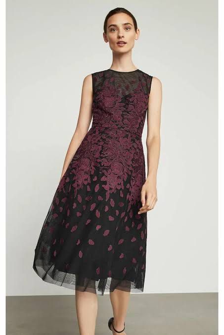 Bcbgmaxazria floral embroidered evening dress online