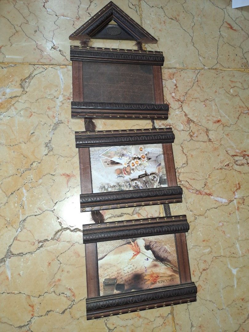 Bingkai foto susun tiga, Antik, Pajangan di Carousell