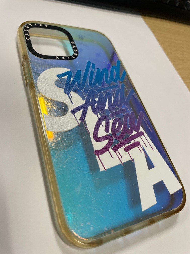 Casetify 透明偏藍phone case 12/12pro wind and sea, 手提電話, 電話