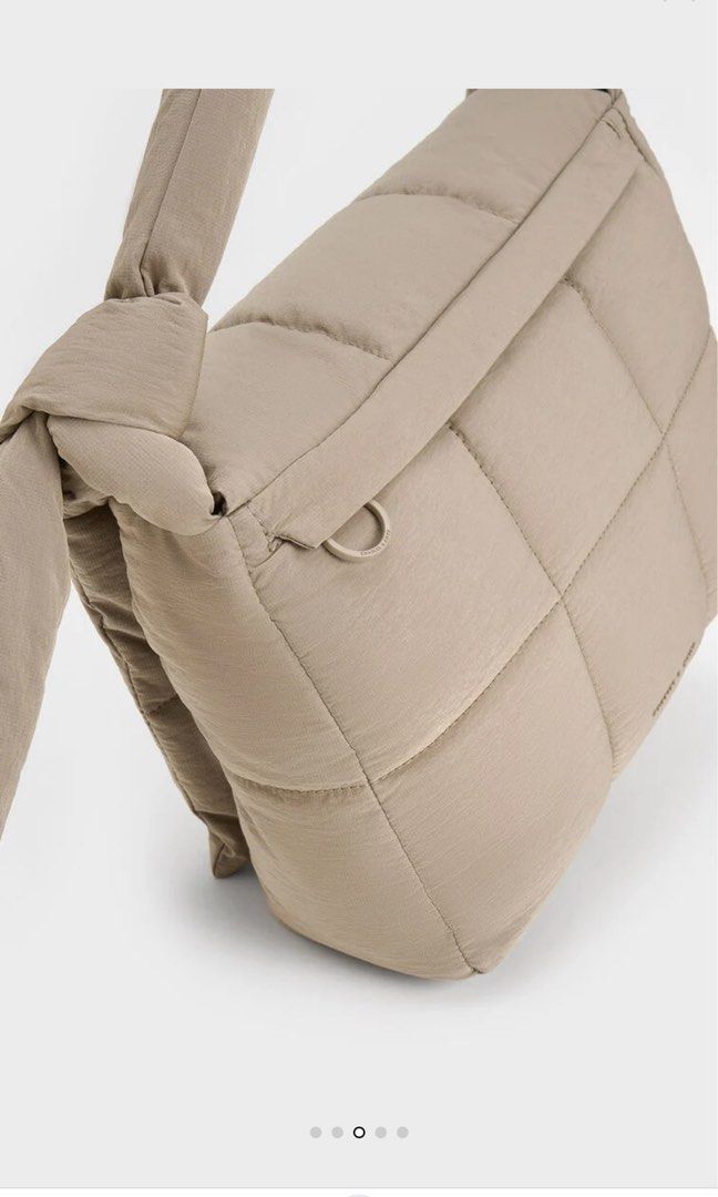 Charkes Keith Errya Nylon Quilted Puffy Crossbody Bag Taupe Women s Fashion Bags Wallets Shoulder Bags on Carousell