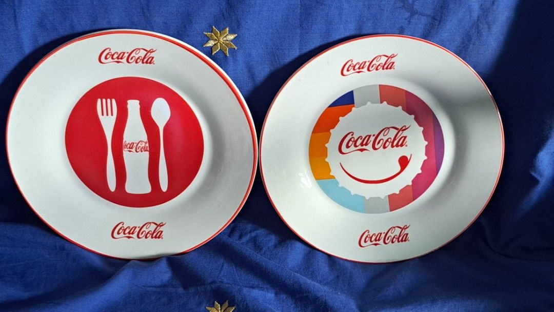 Coca Cola plates set of 2 Furniture Home Living Kitchenware Tableware Dinnerware Cutlery on Carousell