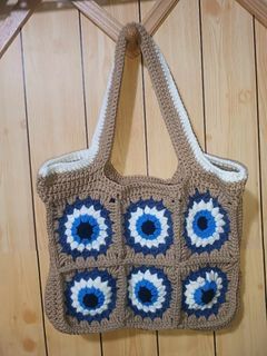 Evil Eye Crochet Shoulder Bag