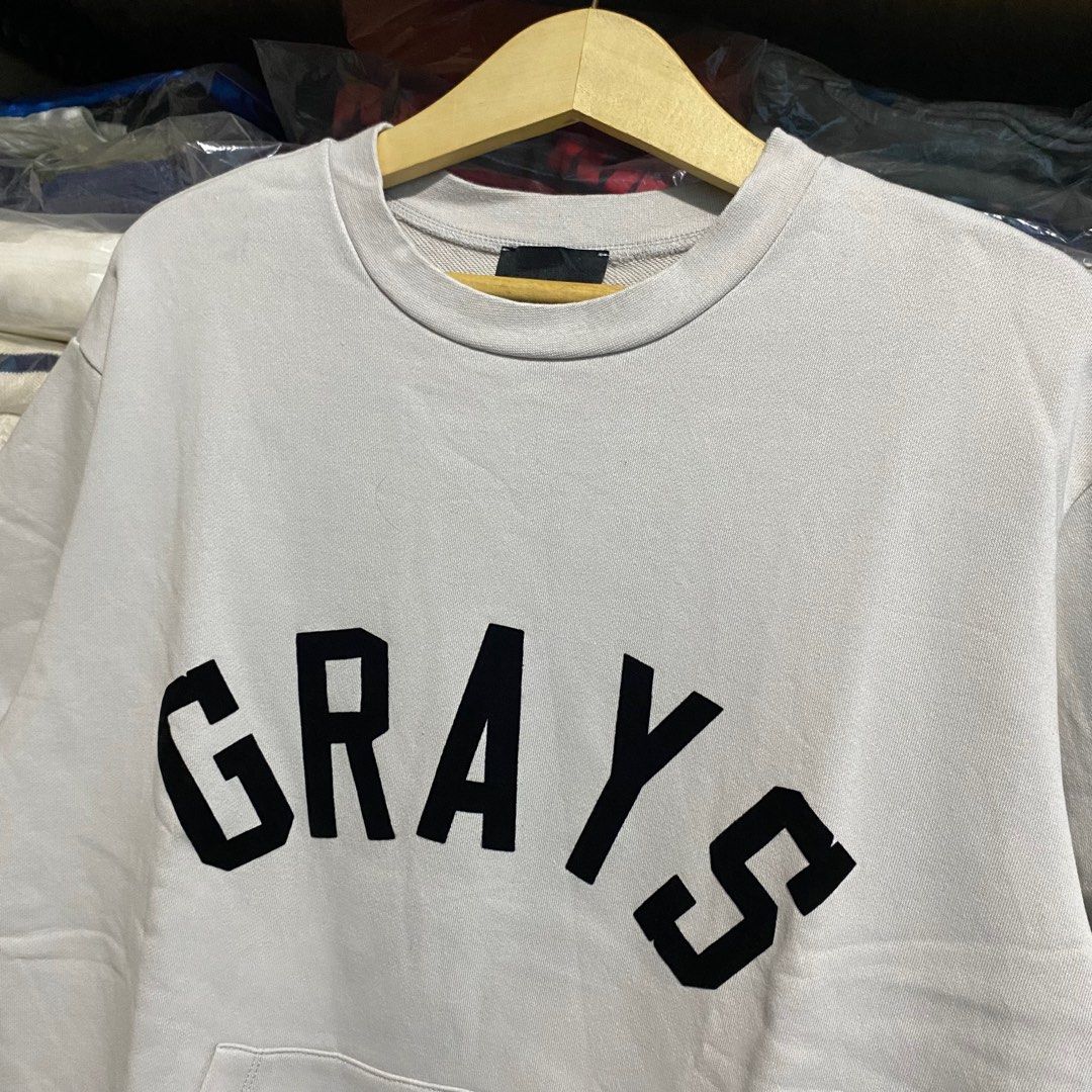 Fear of God Grays 3/4 Sleeve Sweatshirt, Fesyen Pria, Pakaian ...