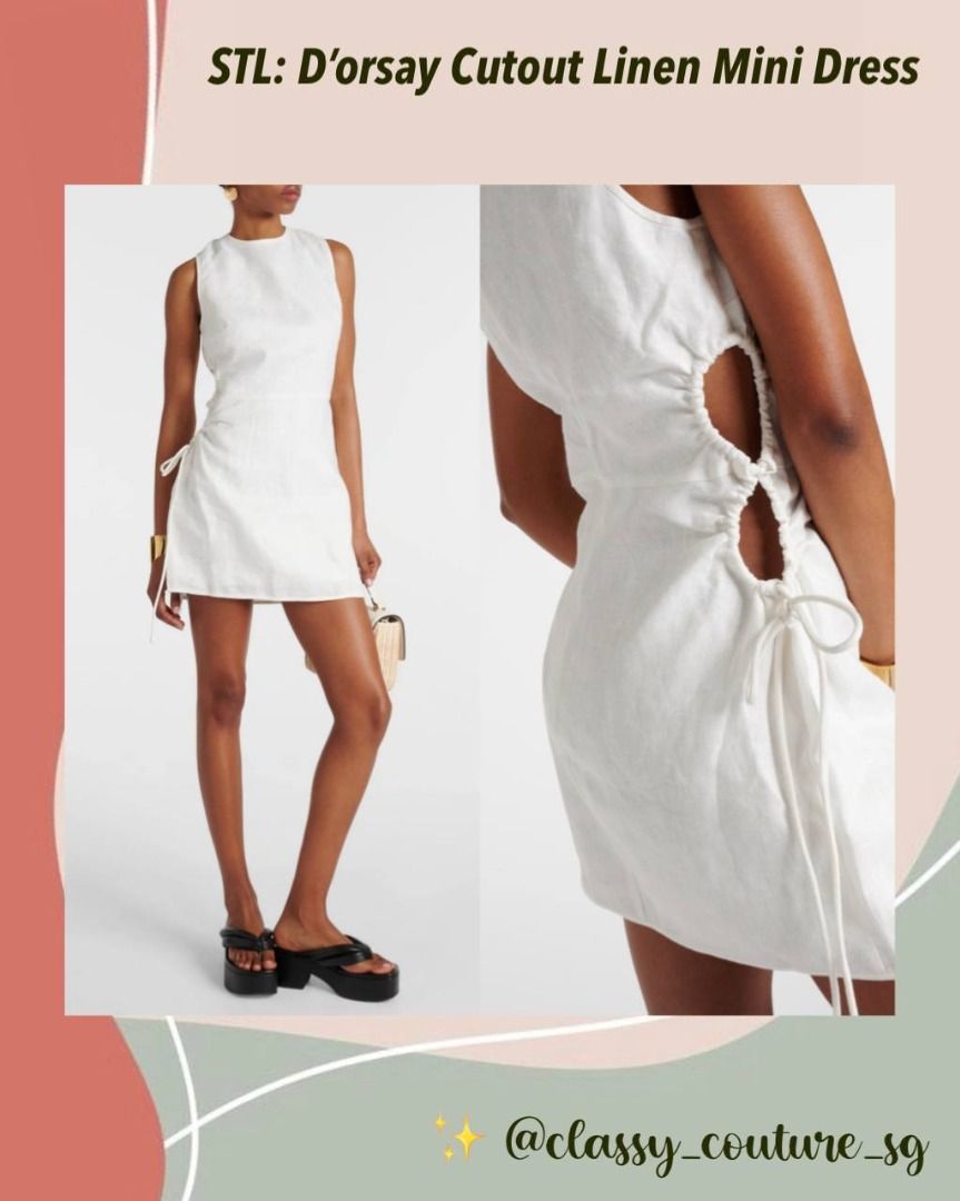 FEW Sir The Label D orsay Cutout Linen Mini Dress