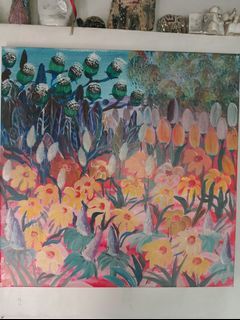 Flower Garden Canvass painting 18"x18"