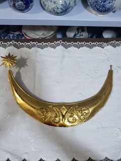 Gold Plated metal Moon and star Holy Metal Statue Accessory for Saints