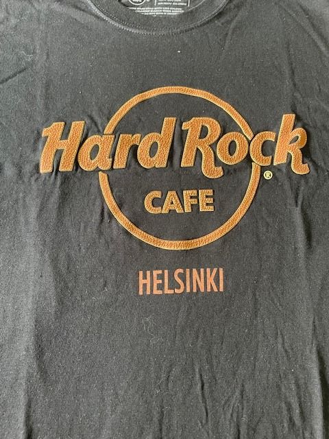 Hard Rock Cafe Helsinki Finland Female Black Cotton T Shirt Small